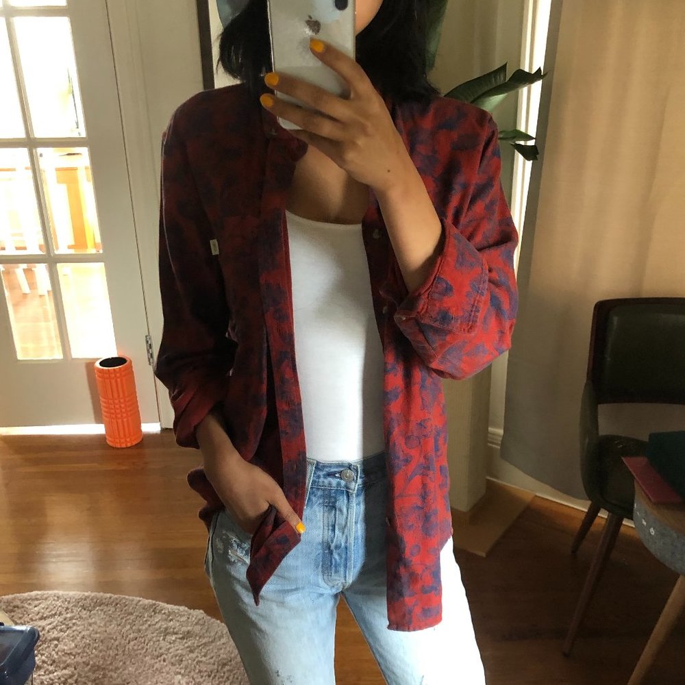 OBEY Red with blue floral design - MOVE OUT SALE